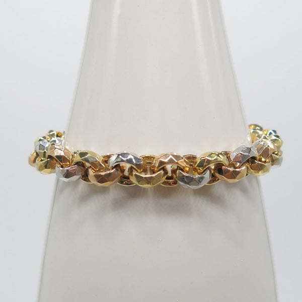585/-er Gold Tricolor Armband - Ø 9.5mm - L: 20.5cm - G: 15.80gr.