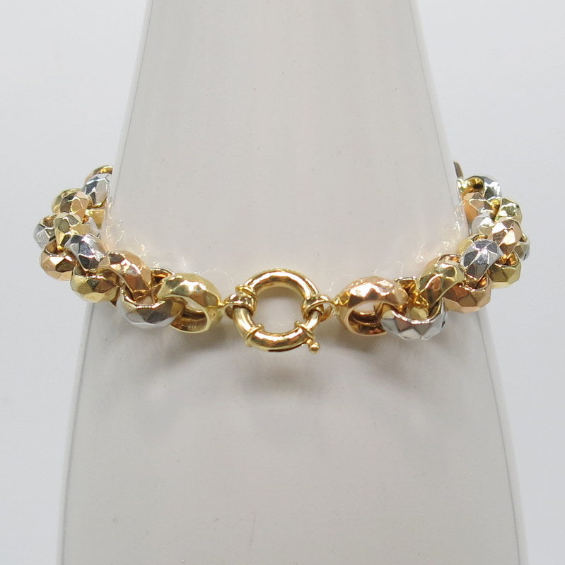 585/-er Gold Tricolor Armband - Ø 9.5mm - L: 20.5cm - G: 15.80gr.