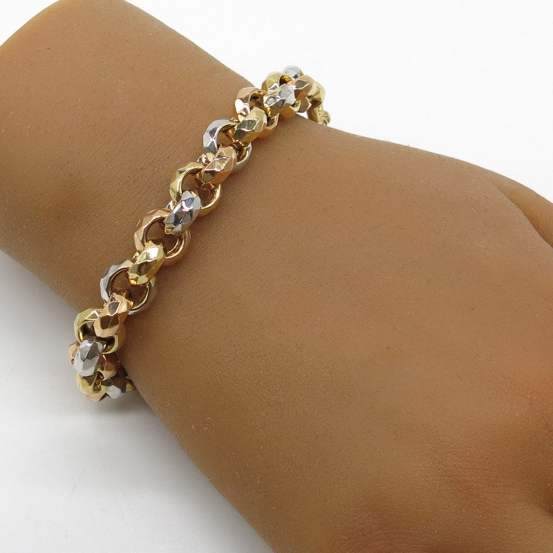 585/-er Gold Tricolor Armband - Ø 9.5mm - L: 20.5cm - G: 15.80gr.
