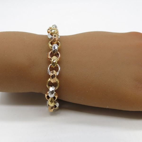 585/-er Gold Tricolor Armband - Ø 9.5mm - L: 20.5cm - G: 15.80gr.