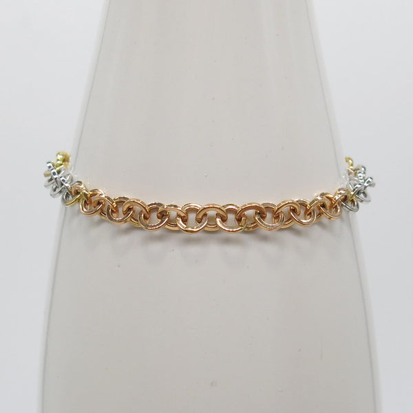 585/-er Gold Tricolor Armband - Ø 6mm - L: 20cm - G: 4.50gr.