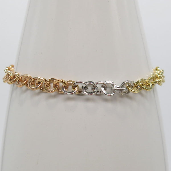 585/-er Gold Tricolor Armband - Ø 6mm - L: 20cm - G: 4.50gr.