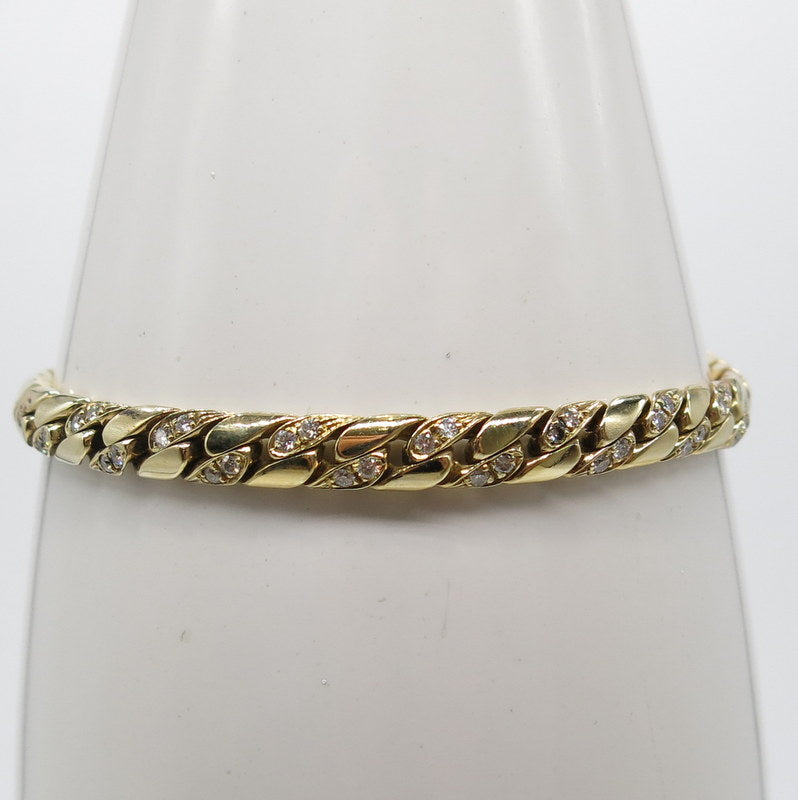 585/-er Gold Armband mit Diamanten ca.0.30ct. - Ø6.2mm - L: 22cm