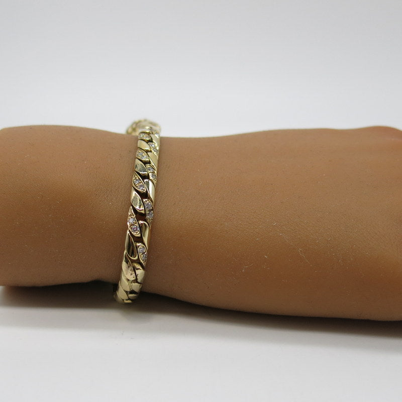 585/-er Gold Armband mit Diamanten ca.0.30ct. - Ø6.2mm - L: 22cm