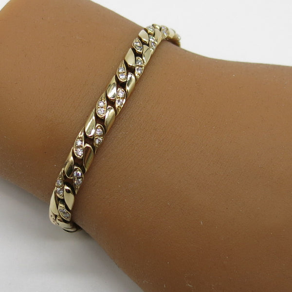 585/-er Gold Armband mit Diamanten ca.0.30ct. - Ø6.2mm - L: 22cm