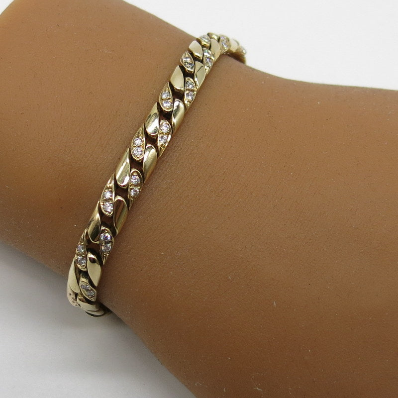 585/-er Gold Armband mit Diamanten ca.0.30ct. - Ø6.2mm - L: 22cm