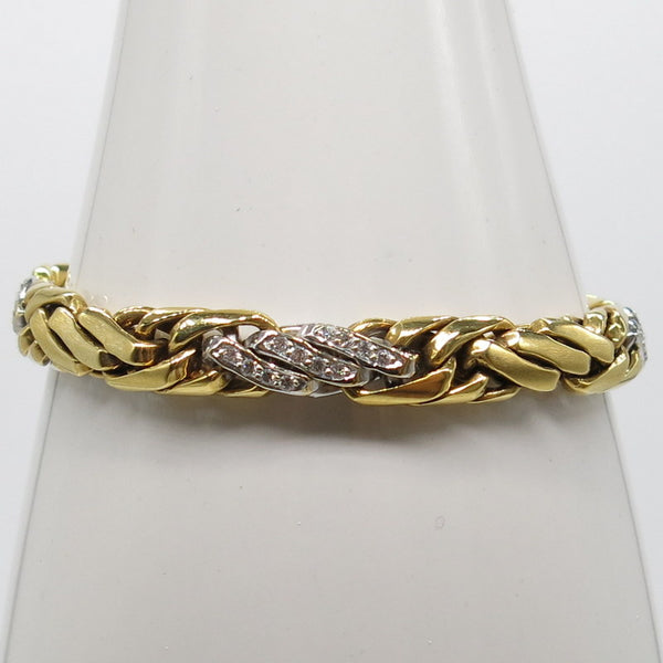 750/-er Gold Armband mit Diamanten ca.0.80ct. - Ø8mm - L: 19.5cm