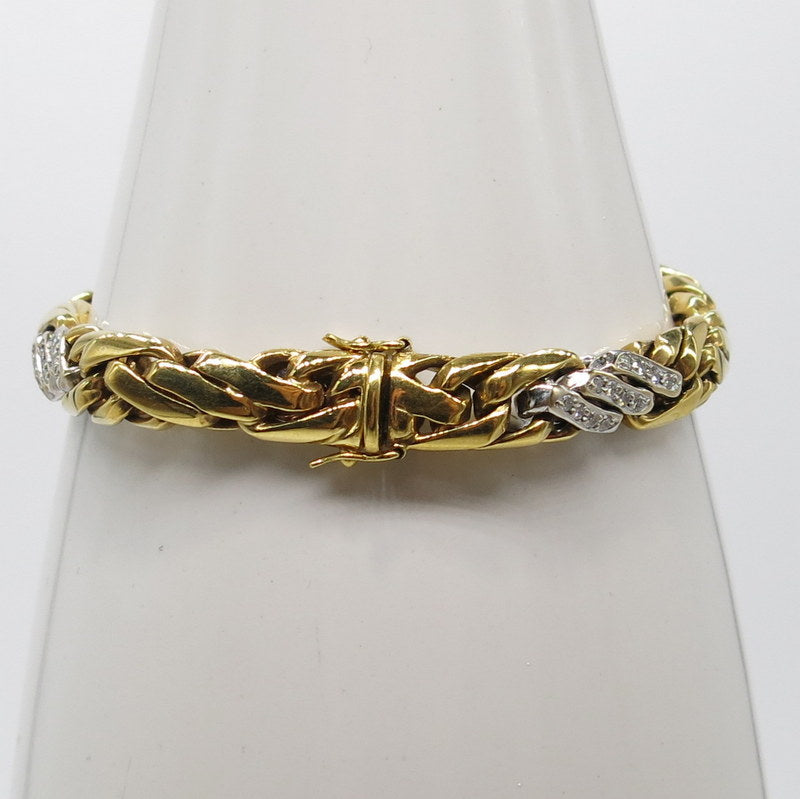 750/-er Gold Armband mit Diamanten ca.0.80ct. - Ø8mm - L: 19.5cm