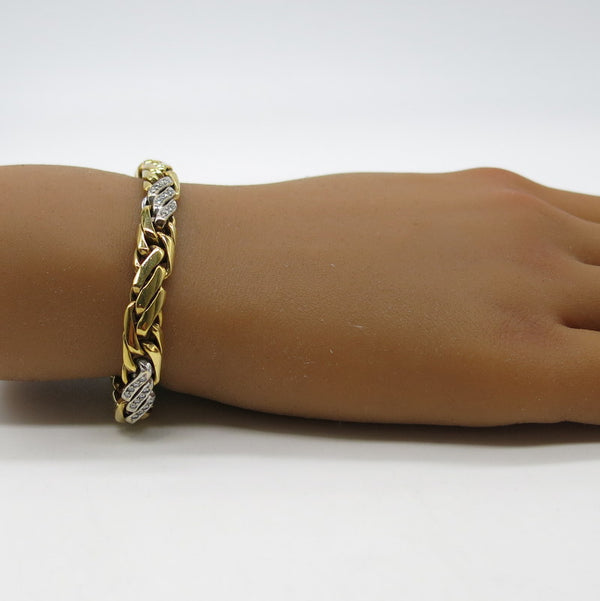 750/-er Gold Armband mit Diamanten ca.0.80ct. - Ø8mm - L: 19.5cm