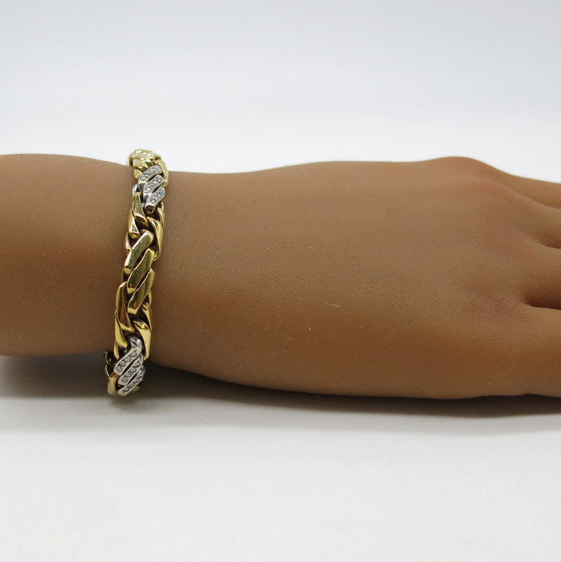 750/-er Gold Armband mit Diamanten ca.0.80ct. - Ø8mm - L: 19.5cm