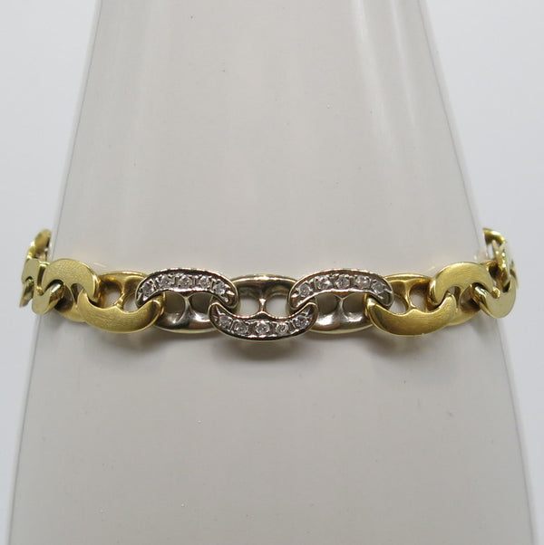 750/-er Gold Armband mit Diamanten ca.0.30ct. - Ø7.8mm - L: 20cm