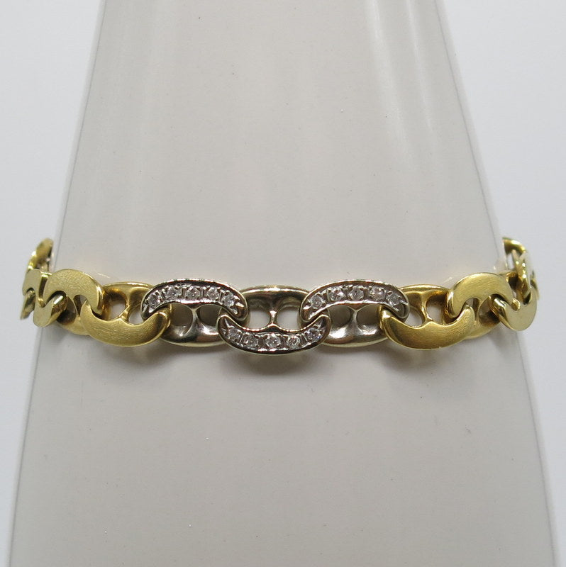 750/-er Gold Armband mit Diamanten ca.0.30ct. - Ø7.8mm - L: 20cm