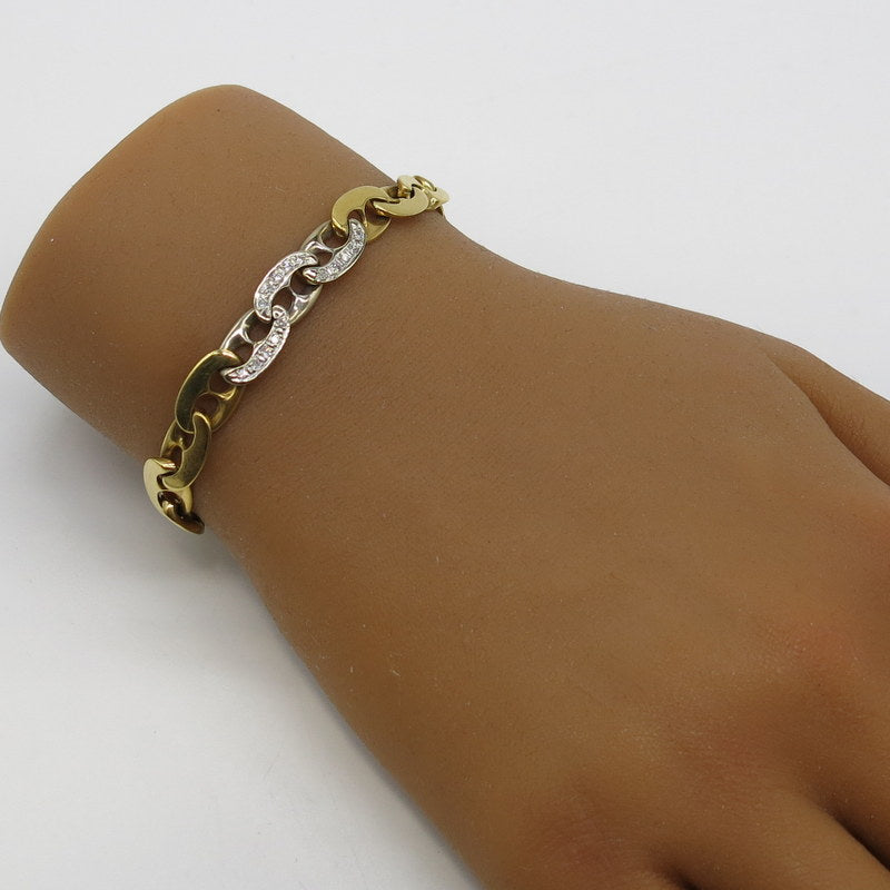 750/-er Gold Armband mit Diamanten ca.0.30ct. - Ø7.8mm - L: 20cm