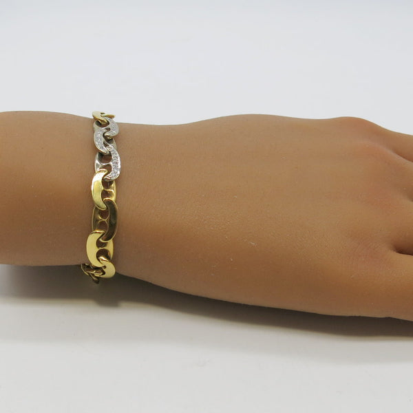 750/-er Gold Armband mit Diamanten ca.0.30ct. - Ø7.8mm - L: 20cm
