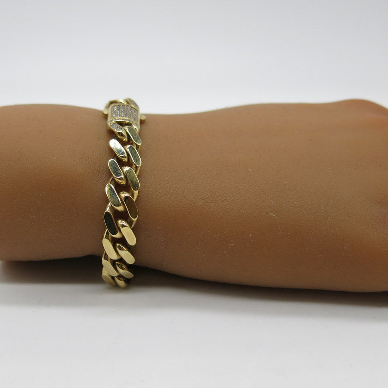 585/-er Gold - Panzer Armband mit Zirkonia - ca.17.60gr. - L: 20cm