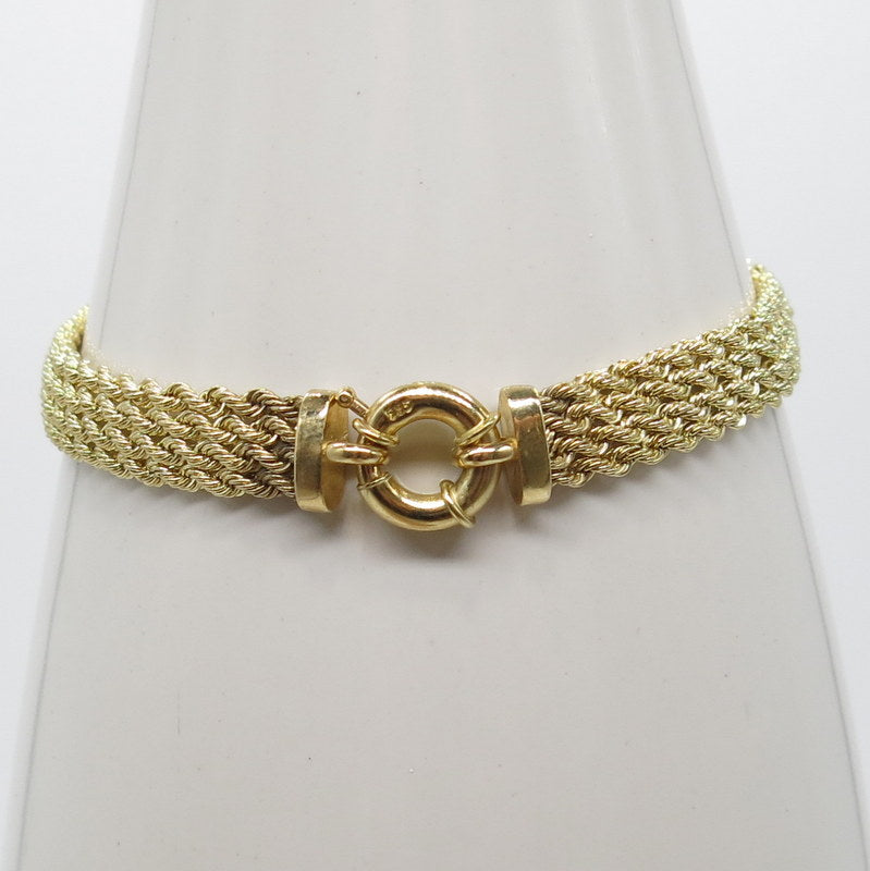 585/-er Gold Kordelkette Armband - L: 18.5cm - G:6.00gr.