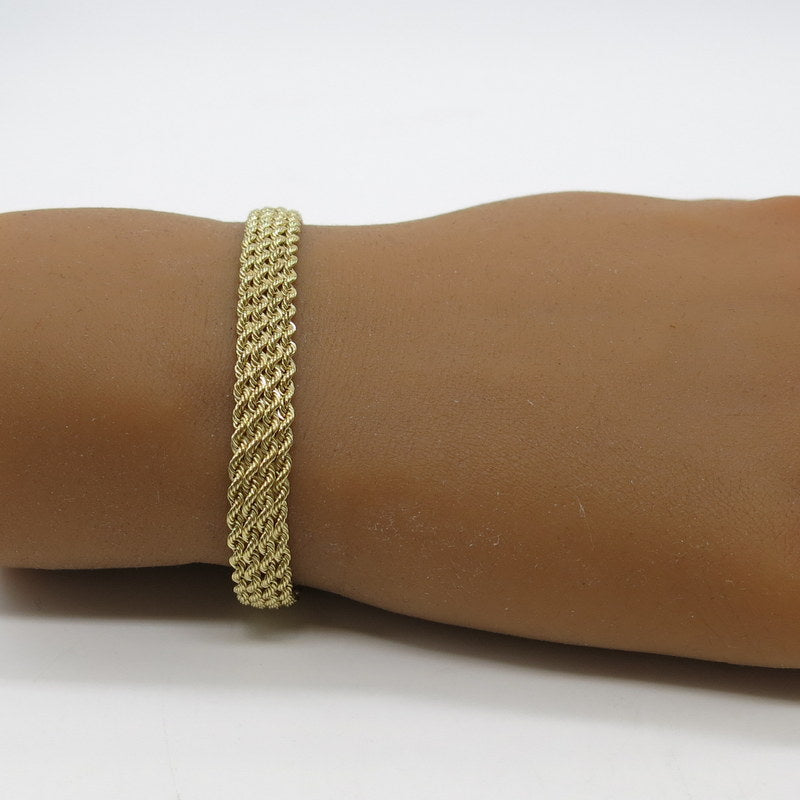 585/-er Gold Kordelkette Armband - L: 18.5cm - G:6.00gr.