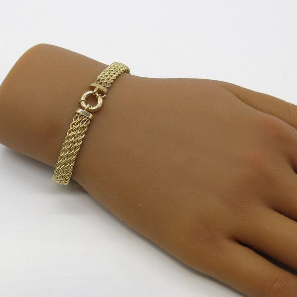 585/-er Gold Kordelkette Armband - L: 18.5cm - G:6.00gr.