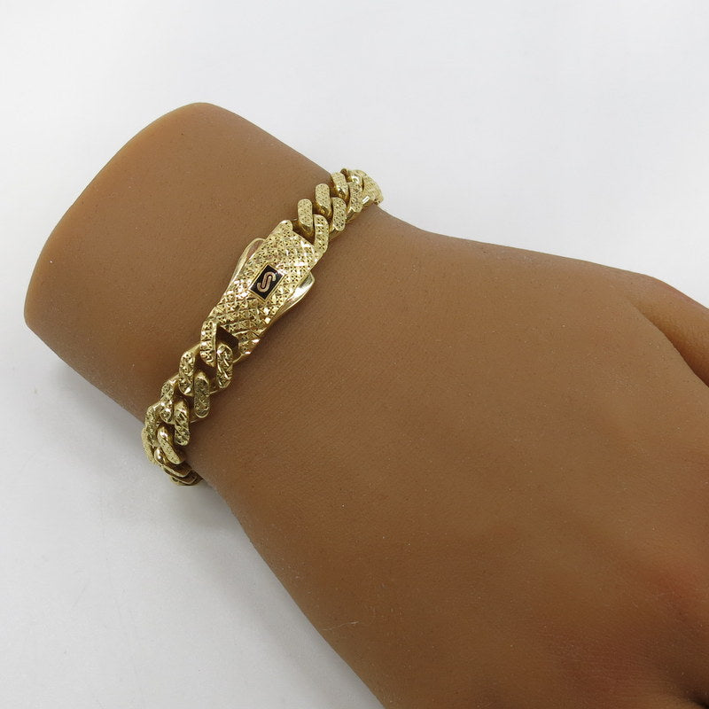 585/-er Gold - Monaco Chain Panzer Armband- ca.12.30gr. - L: 19cm