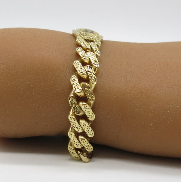 585/-er Gold - Monaco Chain Panzer Armband- ca.12.30gr. - L: 19cm