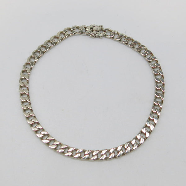750/-er Weißgold - Panzer Armband Massiv - L: 21.5cm - G: 21.20gr.