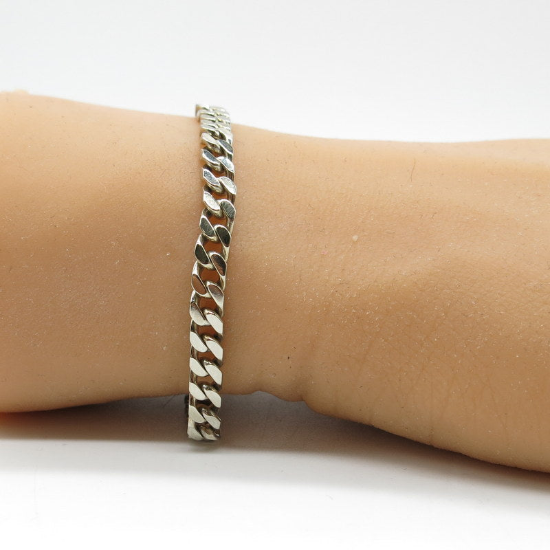 750/-er Weißgold - Panzer Armband Massiv - L: 21.5cm - G: 21.20gr.