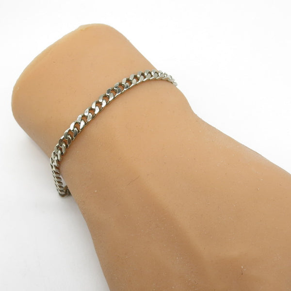 750/-er Weißgold - Panzer Armband Massiv - L: 21.5cm - G: 21.20gr.