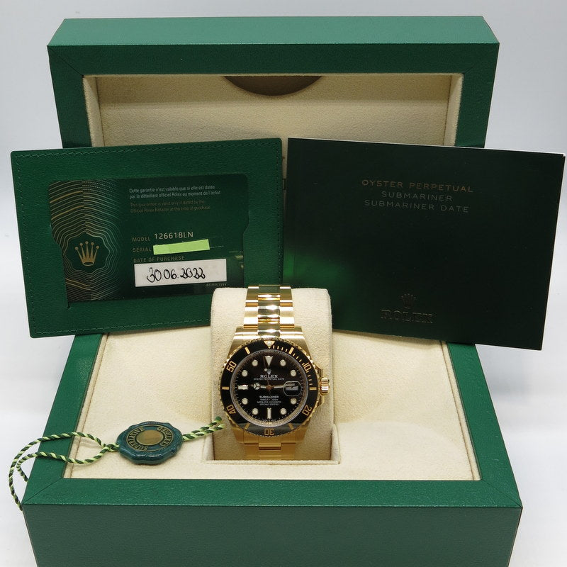 Rolex Submariner Date Vollgold 41 - ref.126618LN - Jahr: 2022 - Fullset
