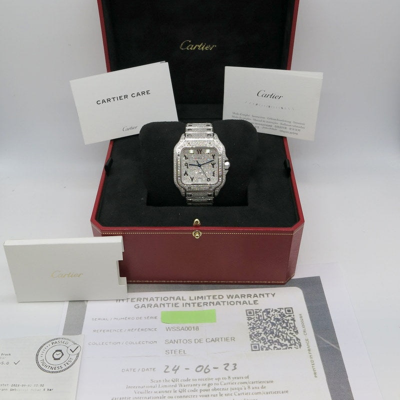 Cartier Santos Iced Out - ref. WSSA0018 - Jahr: 2023 - Ø 40mm