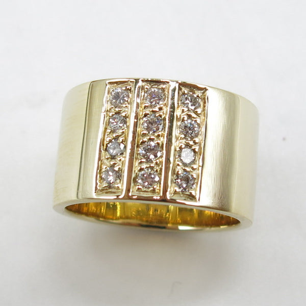 585/-er Gold Massiver Ring mit Diamanten ca.0.60ct. TW SI1 - Gr.59
