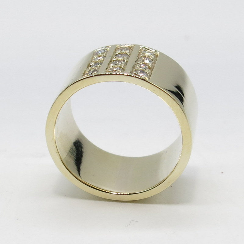 585/-er Gold Massiver Ring mit Diamanten ca.0.60ct. TW SI1 - Gr.59