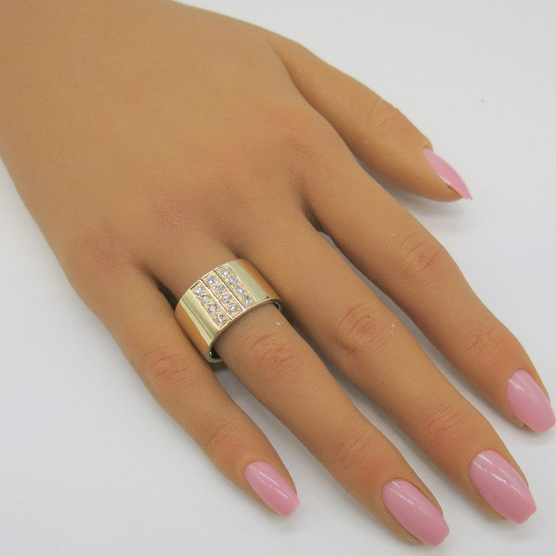 585/-er Gold Massiver Ring mit Diamanten ca.0.60ct. TW SI1 - Gr.59