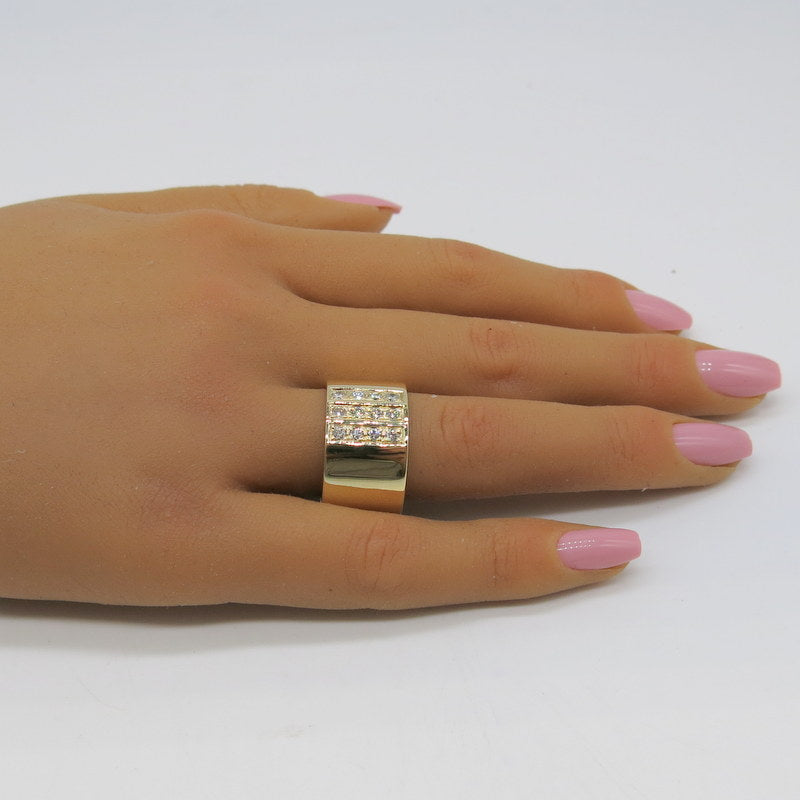 585/-er Gold Massiver Ring mit Diamanten ca.0.60ct. TW SI1 - Gr.59