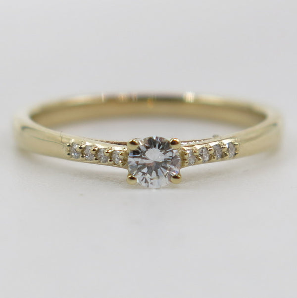 585/-er Gold Solitärring mit Brillanten ca.0.19ct. TW SI1 - Gr.54