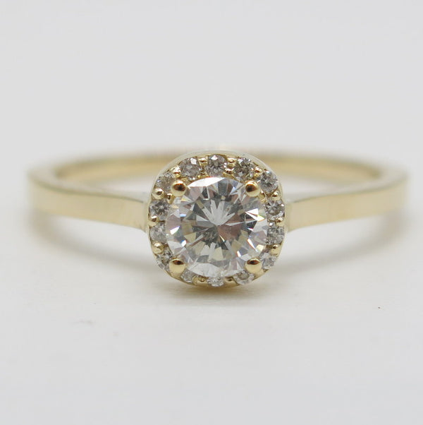 585/-er Gold Solitärring mit Brillanten ca.0.45ct. TW SI1 - Gr.54