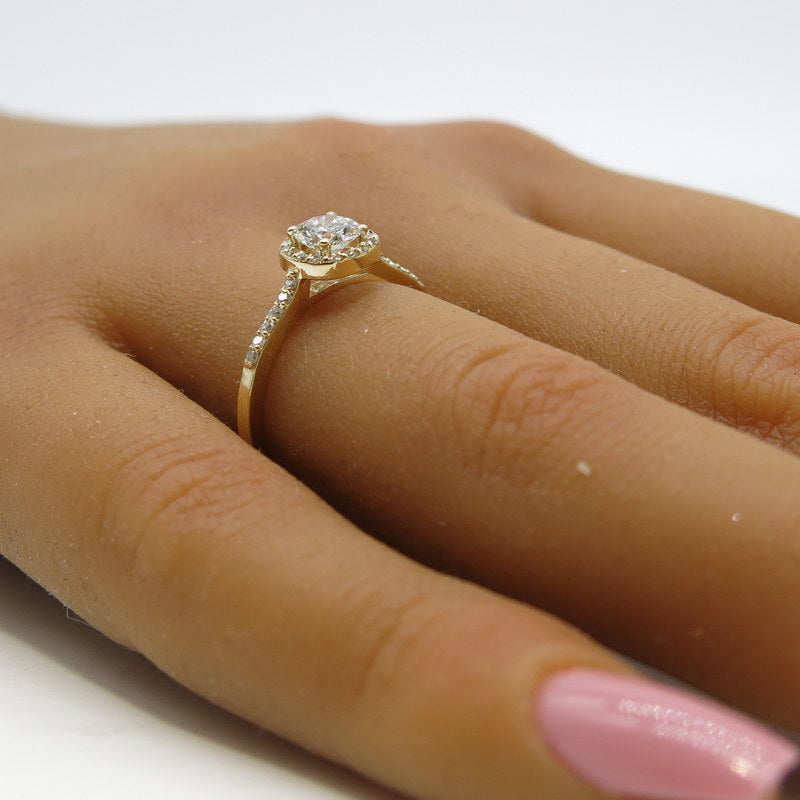 585/-er Gold Solitärring mit Brillanten ca.0.67ct. TW SI1 - Gr.54