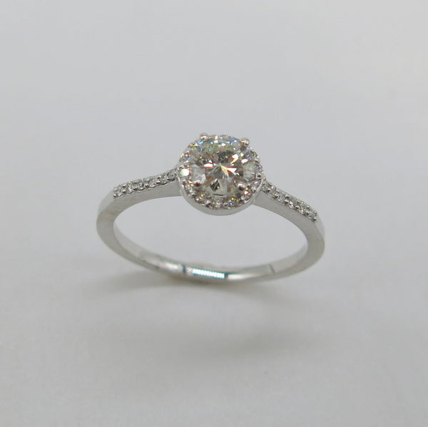 585/-er Weißgold Solitärring mit Brillanten ca.0.65ct. TW SI1 - Gr.54