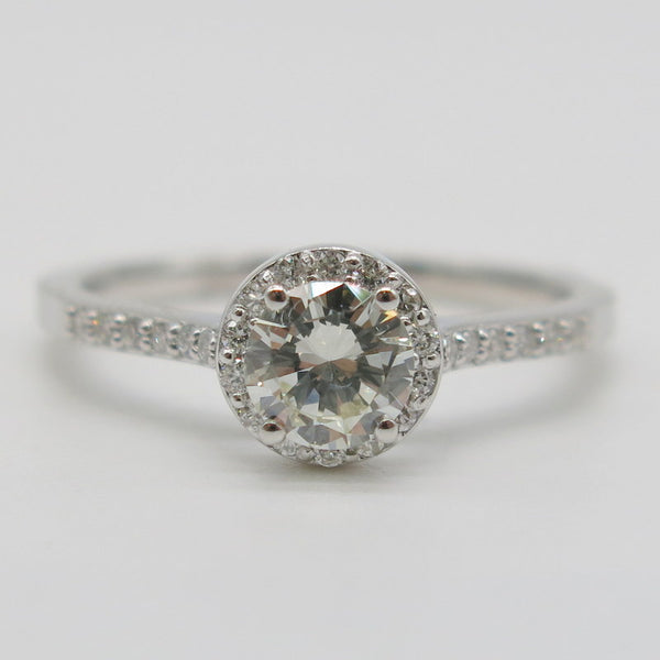 585/-er Weißgold Solitärring mit Brillanten ca.0.65ct. TW SI1 - Gr.54