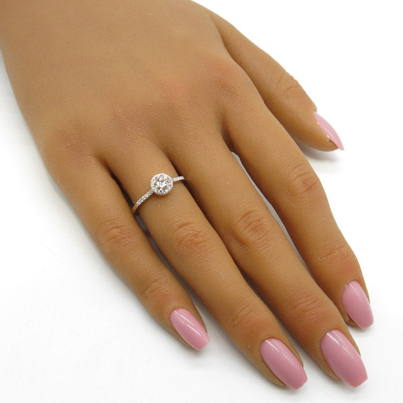 585/-er Weißgold Solitärring mit Brillanten ca.0.65ct. TW SI1 - Gr.54