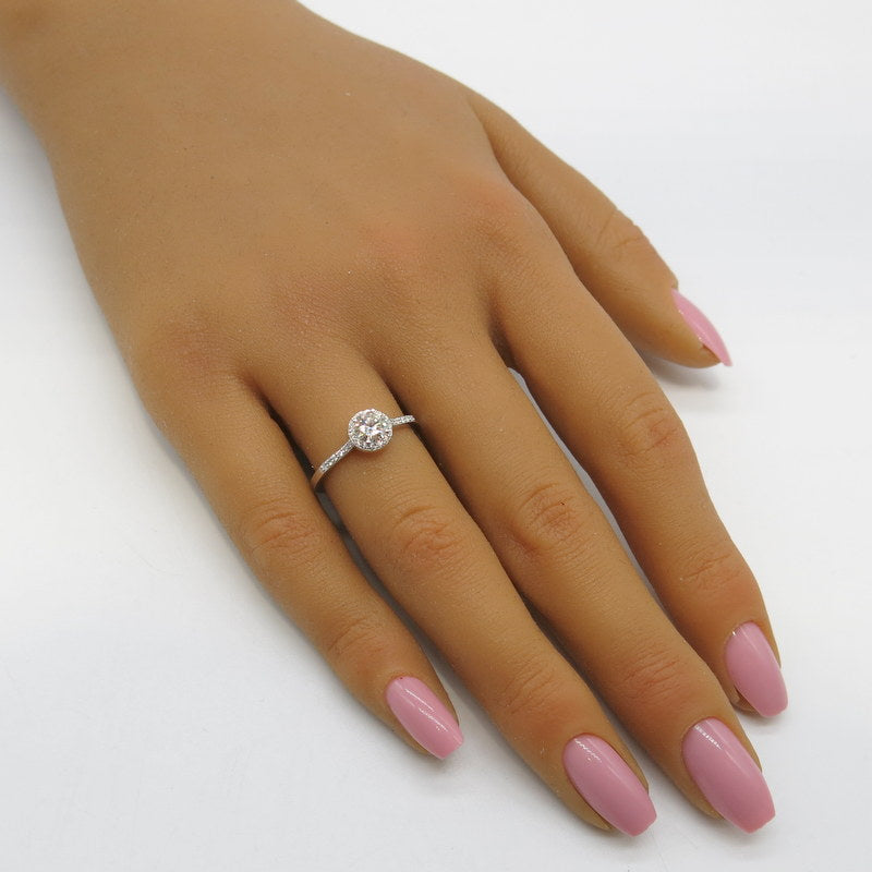 585/-er Weißgold Solitärring mit Brillanten ca.0.65ct. TW SI1 - Gr.54