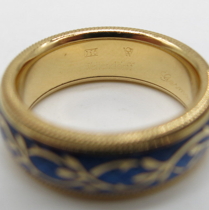 750/-er Gold Wellendorff Ring Vergissmeinnicht Diamant ca.0.015ct. - Gr.55
