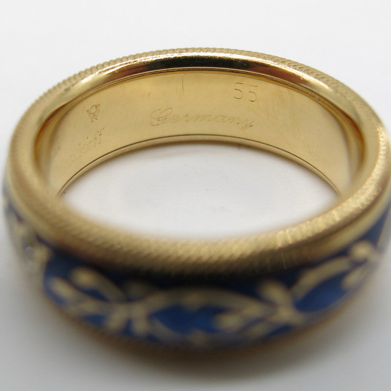 750/-er Gold Wellendorff Ring Vergissmeinnicht Diamant ca.0.015ct. - Gr.55