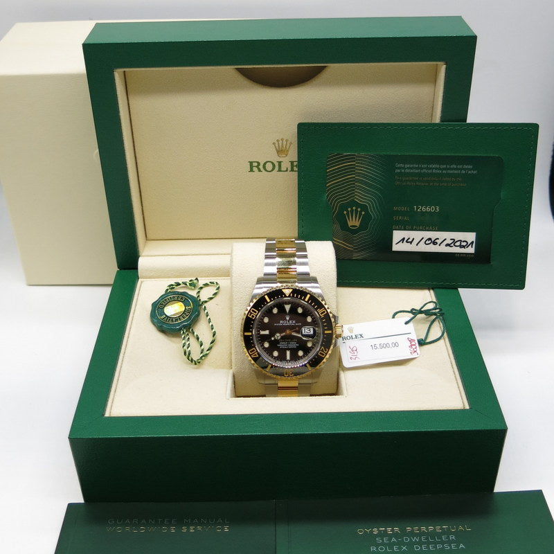 Rolex Sea-Dweller - ref.126603 - Stahl / Gold - Ø 43mm - Jahr: 2021 - LC100 - Erstkaufrechnung