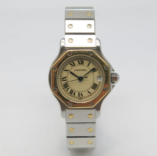 Cartier Santos Octagon - ref.187903 - Stahl/Gold - Ø25mm - Jahr: 1991 - Fullset