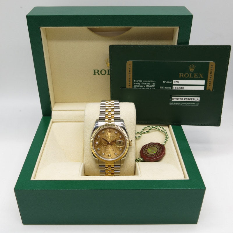 Rolex Datejust 36 - Stahl / Gold - ref.116233 - Jahr: 2012 - Mit B+P