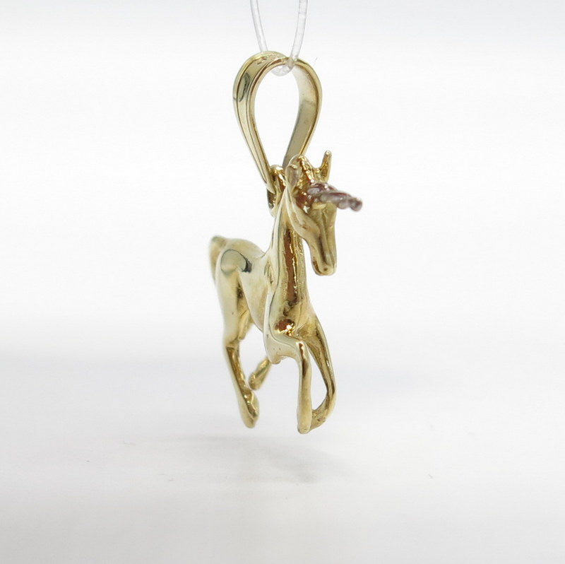 Anhänger - - Juwelier ca.3.70gr. Art 585/-er Bicolor – Gold Pferd Gold
