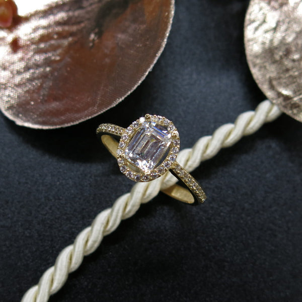 585/-er Gold Baguette Ring Zirkonia - Gr.58