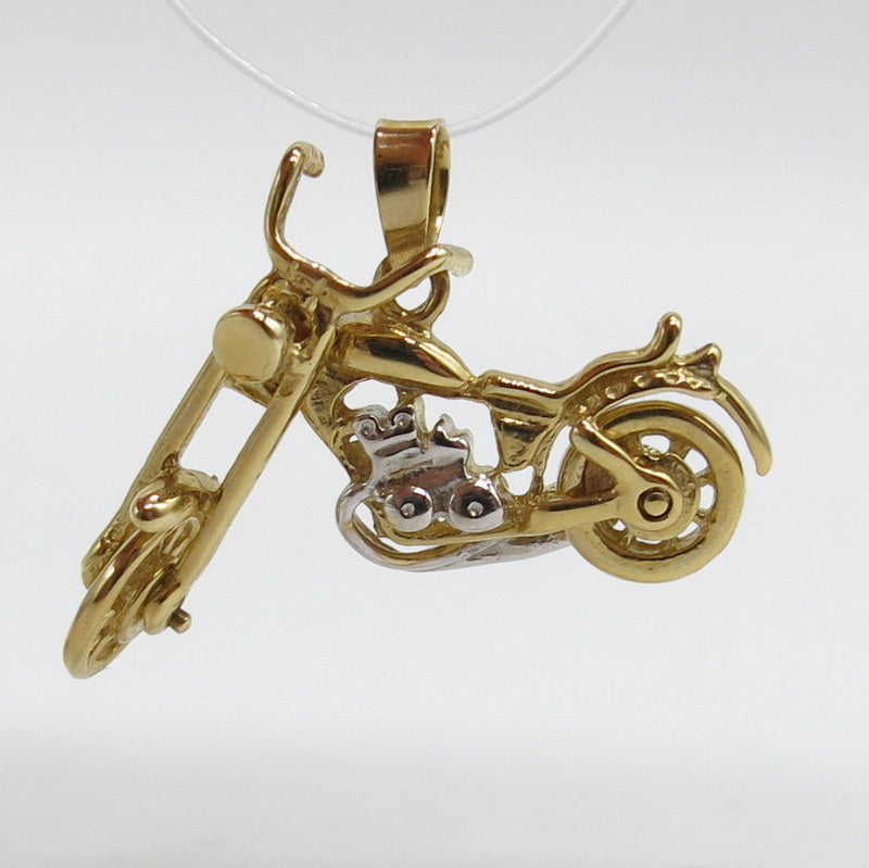 585/-er Gold Bicolor - Motorrad Chopper Anhänger - ca.4.40gr.