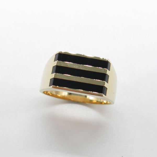 585/-er Gold - Onyx Ring Herrenring Siegelring - Gr.63