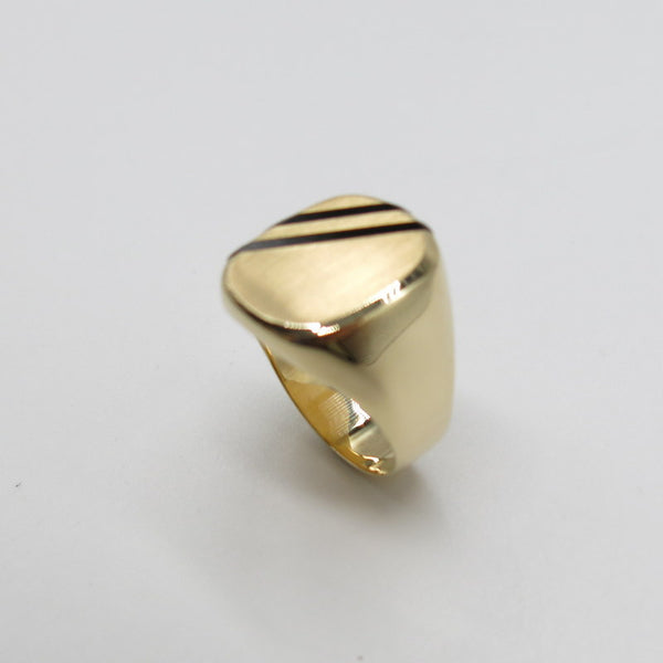 585/-er Gold - Onyx Ring Herrenring Siegelring - Gr.62
